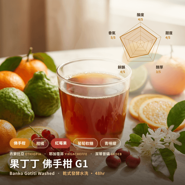 果丁丁 佛手柑 G1 水洗 耶加雪菲